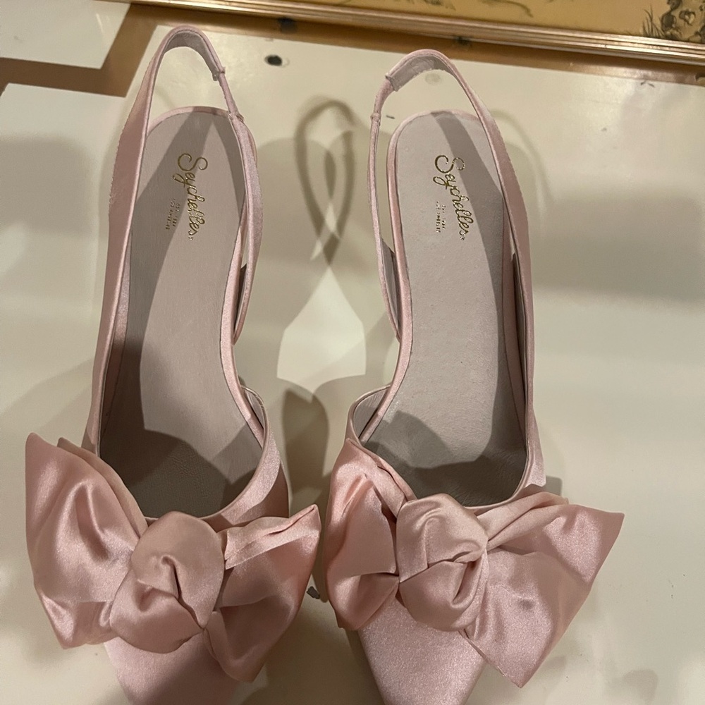 Anthropologie Seychelles Elegant Pink Bow Women's Shoes - Picture 6 of 9